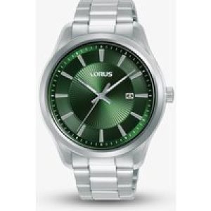 Lorus Mens Classic Clear Cut Green Dial Watch RH929RX9