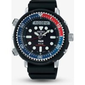 Seiko Mens Prospex PADI Solar Black Dial Rubber Strap Watch SNJ027P1