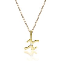 Alphabet Letter X Diamond pendant in 9ct Yellow Gold - Image 2