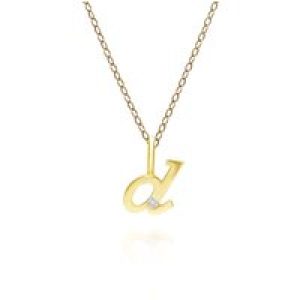 Alphabet Letter D Diamond pendant in 9ct Yellow Gold