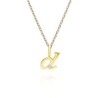 Alphabet Letter D Diamond pendant in 9ct Yellow Gold - Image 2