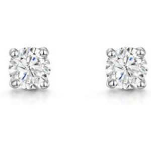 9ct White Gold 4mm Spherical Good Cubic Zirconia Earrings