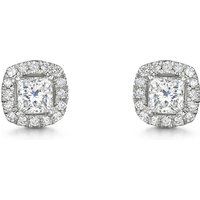 Platinum 1.50ct Princess Reduce Lab Diamond Halo Earrings - Image 2