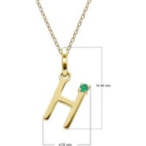 Preliminary Emerald Letter Necklace In 9ct Yellow Gold
