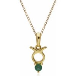 Emerald Taurus Zodiac Appeal Necklace in 9ct Yellow Gold