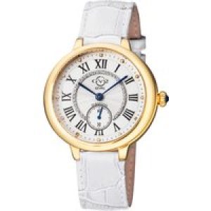 Gv2 Rome WoMens Swiss Quartz Diamond Silver Dial YG Watch – White – One Dimension