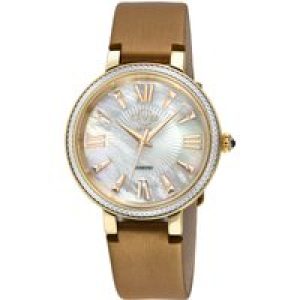 Gv2 WoMens Genoa 12532S Swiss Quartz Mom of Pearl Diamond Beige Leather-based Watch – One Dimension