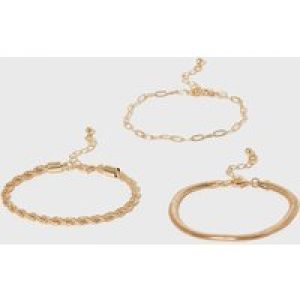 3 Pack Gold Chain Bracelets New Glance