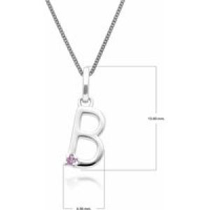 Preliminary Red Sapphire Letter Appeal Necklace in 9ct White Gold