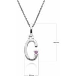 Preliminary Crimson Sapphire Letter Attraction Necklace in 9ct White Gold
