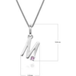 Preliminary Red Sapphire Letter Attraction Necklace in 9ct White Gold
