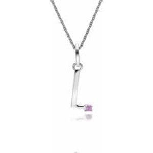Preliminary Purple Sapphire Letter Allure Necklace in 9ct White Gold