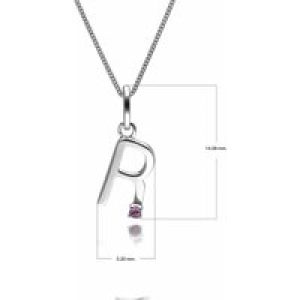 Preliminary Red Sapphire Letter Allure Necklace in 9ct White Gold