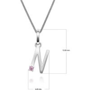 Preliminary Crimson Sapphire Letter Attraction Necklace in 9ct White Gold