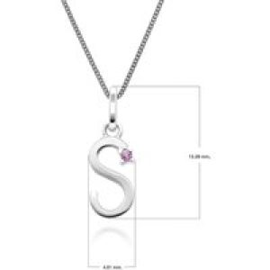 Preliminary Purple Sapphire Letter Allure Necklace in 9ct White Gold