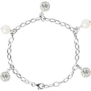 Diadema Womens – Bracelet Freshwater Pearls – Love Jewelry Collection Silver Sterling – One Size