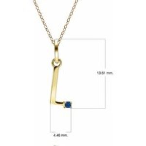 Preliminary Blue Sapphire Letter Necklace In 9ct Yellow Gold