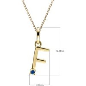 Preliminary Blue Sapphire Letter Necklace In 9ct Yellow Gold