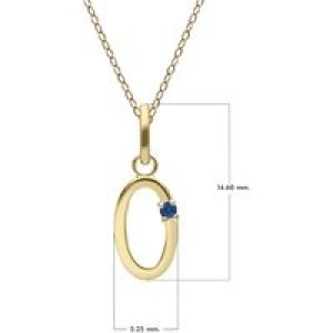 Preliminary Blue Sapphire Letter Necklace In 9ct Yellow Gold