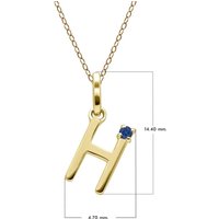 Preliminary Blue Sapphire Letter Necklace In 9ct Yellow Gold - Image 2