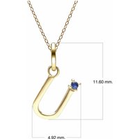 Preliminary Blue Sapphire Letter Necklace In 9ct Yellow Gold - Image 2