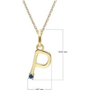 Preliminary Blue Sapphire Letter Necklace In 9ct Yellow Gold