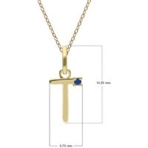 Preliminary Blue Sapphire Letter Necklace In 9ct Yellow Gold