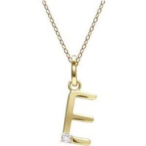 Preliminary Diamond Letter Necklace In 9ct Yellow Gold