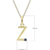 Preliminary Blue Sapphire Letter Necklace In 9ct Yellow Gold - Image 2