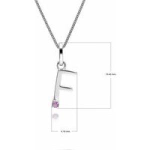 Preliminary Red Sapphire Letter Attraction Necklace in 9ct White Gold