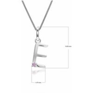Preliminary Purple Sapphire Letter Allure Necklace in 9ct White Gold