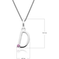 Preliminary Red Sapphire Letter Allure Necklace in 9ct White Gold - Image 2