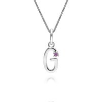 Preliminary Crimson Sapphire Letter Appeal Necklace in 9ct White Gold - Image 2