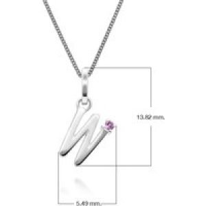 Preliminary Red Sapphire Letter Attraction Necklace in 9ct White Gold