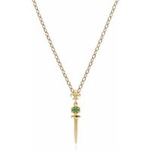 ECFEW™ Emerald Sword Pendant Necklace In 9ct Yellow Gold