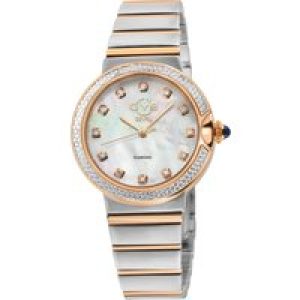 Gv2 WoMens Sorrento Diamond Swiss Quartz White MOP Dial Watch – Silver & Gold – One Dimension