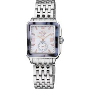 Gv2 WoMens Bari Tortoise Swiss Quartz Diamonds Mom of Pearl Dial Stainless Metal Bracelet Watch – Silver – One Measurement