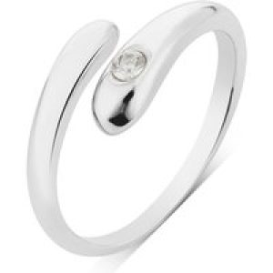 Over & Over Silver Stainless Metal Open Band Twist Ring – Adjustable