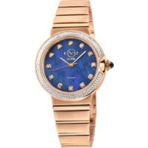 Gv2 WoMens Sorrento Diamond Swiss Quartz Blue MOP Dial Watch – Rose Gold – One Measurement