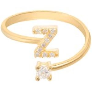 Latelita Womens Initial Ring Gold Z – Yellow Sterling Silver – One Size