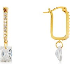 August Woods Gold Transparent Crystal Hoop Earrings – Gold