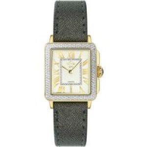 Gv2 Padova 12303 WoMens Swiss Quartz Black Leather Diamond Watch – Silver – One Size