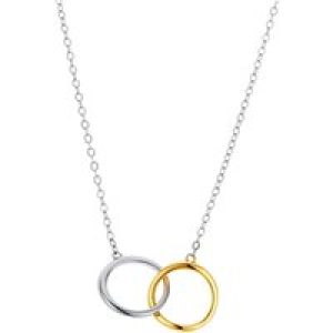 Argento Silver Two Tone Circle Hyperlink Necklace