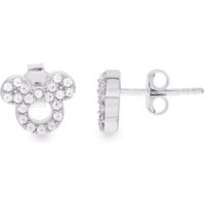 Disney Silver Crystal Open Mickey Mouse Earrings – Silver