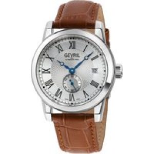 Gevril Mens Madison White Dial Swiss Automatic ETA 2895 Watch – Brown – One Size