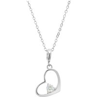 Argento Silver Crystal Floating Middle Necklace - Silver - Image 2