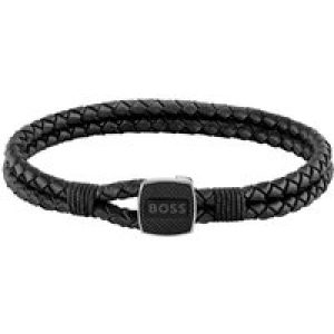 Boss Seal Black Leather-based Bracelet
