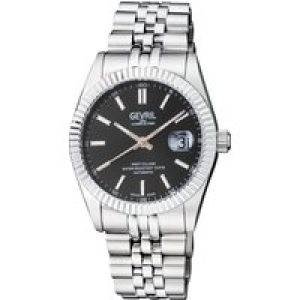 Gevril Mens West Village 48901 Sellita SW200, Swiss Automatic Movement Silver Stainless Steel Watch – One Size