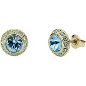 Ted Baker Gold Soletia Solitaire Sparkle Halo Aqua Studs – Gold