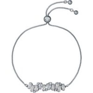 Ted Baker Silver Clarrie Crystal Cluster Adjustable Slide Bracelet – Silver